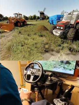 Farming Simulator Amkodor 352C loading silage Thrustmaster Farmstick Logitech Steering Wheel #dkgc