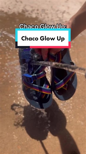 How I Clean My Chacos: Save & share with an adventure buddy! Here’s how I keep my favorite adventures sandals from getting too nasty: 🧼 Hose them off. 🧼 Mix baking soda into water and let them soak. 🧼 After they’ve soaked, use a brush to scrub the footbed of your sandals with baking soda. 🧼 Use a mild detergent & water to clean the straps. Squirt fabric softener into the slots and “floss” the straps back and forth to remove any built up debris. 🧼 Let them air dry, out of direct sunlight. Fo