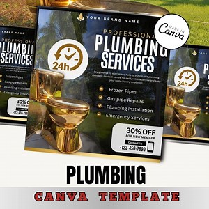 PLUMBING Service Flyer Canva Template / Car Service Flyer / Service Flyer Template / Business Template / Van Service Flyer Template / Canva - Etsy