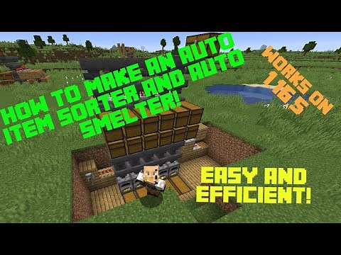 MINECRAFT: MAKING A FULL AUTO ITEM SORTER & AUTO SMELTING SYSTEM!