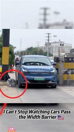 I Can't Stop Watching Cars Pass the Width Barrier.#Cars#Funny#Satisfying#Driving#Shorts#USA