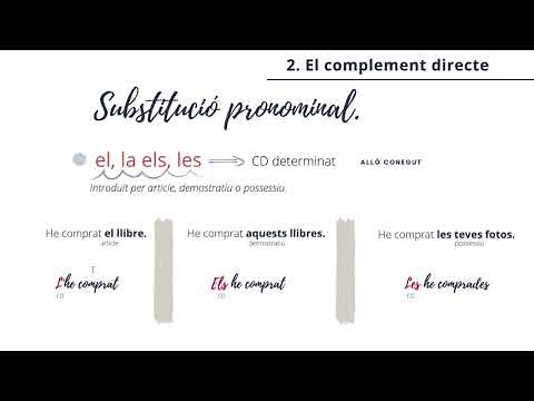 Funcions sintàctiques i pronominalització: 2. El complement directe.