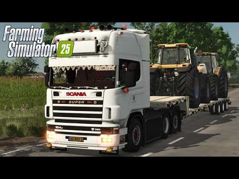 FS25 - TRANSPORTING TRACTORS with Scania 164 V8 - NEW TRUCK MOD for Farming Simulator 2025 GAMEPLAY