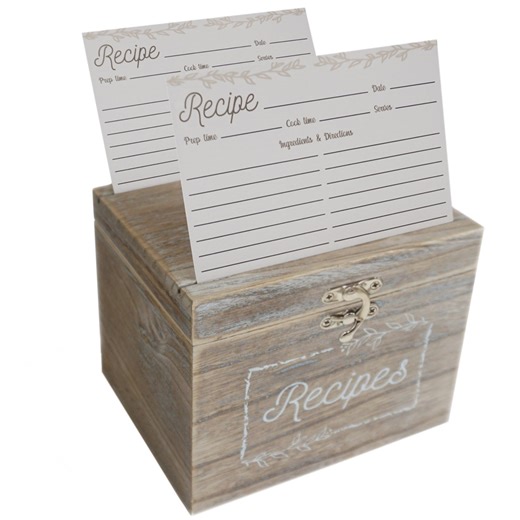 Rustic Wooden Recipe Box With Cards & Dividers - Etsy