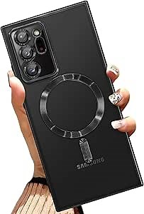 AIGOMARA Magnetic Case for Samsung Galaxy Note 20 Ultra [Wireless Charging Compatible] Soft TPU Phone Cover Anti-Scratch Shockproof Slim Case for Women Men - Black