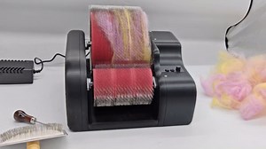 Electric Wool Carding Machine,Wool Fiber Drum Carding Machine with Brush & Awl,Adjustable Combing Speed,Automatically Clean Residual Wool,Fast Color Mixing, Combing, Spinning,for DIY Craft Make Felt.