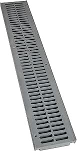 NDS 241-1 Spee-D® Channel Drain Grate, Plastic, 4-1/8-Inch wide X 2-Feet long, for Driveways, Patios, Pool Decks and Commercial Areas, Gray