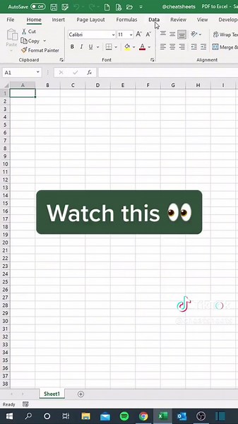 Converting PDF to Excel! #cheatsheets #excel #exceltips #googlesheets #spreadsheet #tutorial