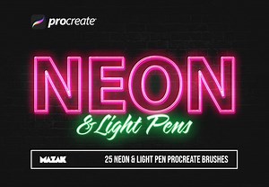 25 Procreate Neon Brushess - Etsy