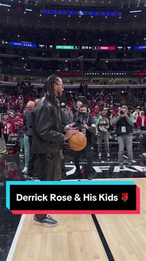 Derrick Rose shooting around with his kids pregame 🥹🌹 #NBA #basketball #DRose