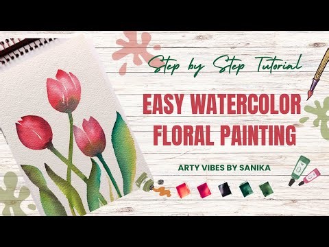 Easy Watercolor Tulip Painting 🌷 | Step by Step Floral Watercolor Tutorial for Beginners