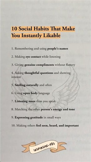 10 Social Habits That Make You Instantly Likable #socialskills #psychology #shorts
