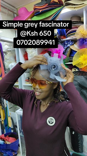 Stylish Grey Fascinator for High Tea Events