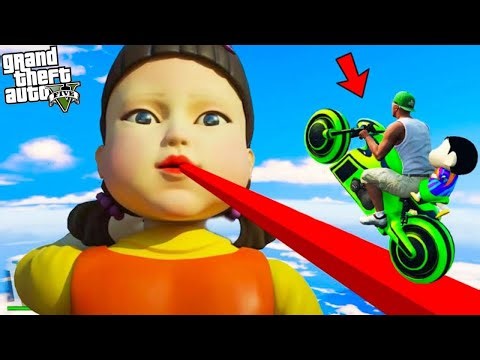 Shinchan and Franklin Tried Impossible Squid Game Parkour Challenge in GTA 5