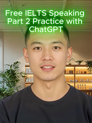 Free IELTS Speaking Part 2 Practice with ChatGPT Real cue cards, real format, real feedback. ⚠️ Don't use Voice Mode for Part 2 — use voice messages instead. Here's why and how. 📋 PROMPT — Copy and paste: 【Part 2 Prompt】 Give me an IELTS Speaking Part 2 cue card. Include the topic and 3-4 bullet points I should cover. Format it exactly as it would appear in the real test—no tips or explanation. After the cue card, I will: 1. Take 1 minute to prepare 2. Send you a voice message with my 2-minute 