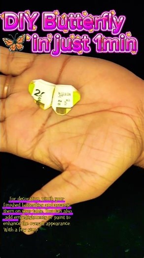 DIY Paper Butterflies in Just 1 Minute 🦋 | Easy Craft Tutorial #butterflies #origamibutterfly #fun