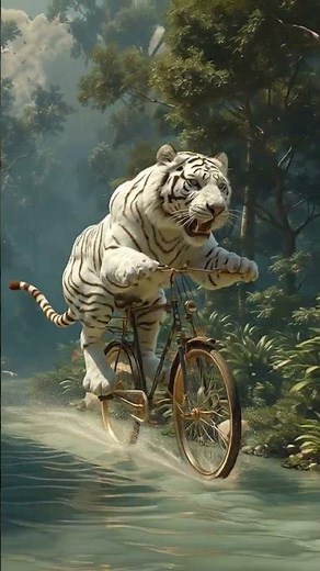 Tiger to run cycle sit #ai #shorts #cartoon #funny