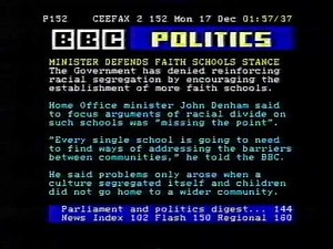 BBC Two Continuity & Pages from Ceefax - Sunday 16th December 2001 (early hours of Monday 17th)