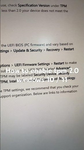 How to enable tpm 2.0 windows 10 / 11