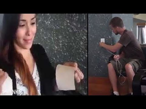 Hilarious Airport Trick: Prankster's Outlet Stickers Drive People Insane!