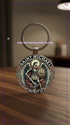Saint Michael Defender Zinc Alloy Keychain, Engraved Protect Us Design, Men's Fashion Religious Gift, Polished Spiritual Pendant #safetykeychains #keychainaccessories #bratzdollkeychain #victoriassecretkeychain #sunflowerkeychain #fivebelowkeychain #steelkeychain #christiannecklace #keychaintotebag #couplekeychain