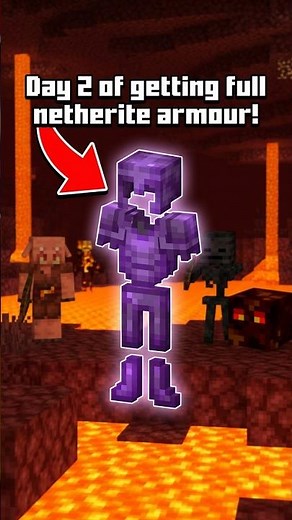 Minecraft but I get full Netherite everyday: day 2 #minecraft #challenge