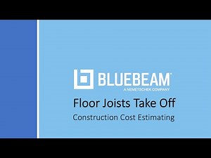 Floor Joists Material Quantity Takeoff with Bluebeam
