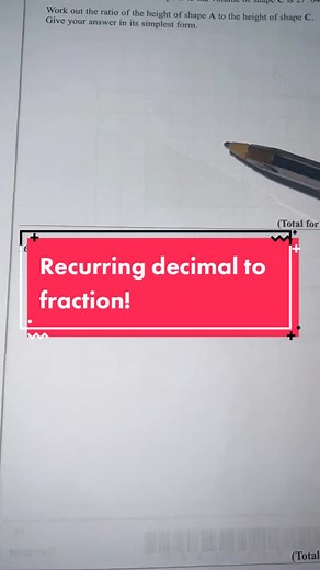 Converting Recurring Decimals to Fractions