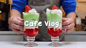 【调饮手记4K】|咖啡店白噪音|一小时纯享专注当下的事|草莓冰激凌、果茶、玫瑰红酒冰沙