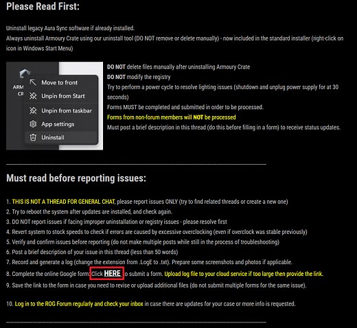 Armory Crate does not see the motherboard