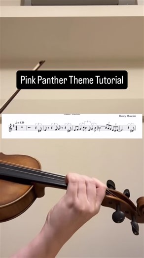 Meghan Faw l Violin Lessons on Instagram: "Pink Panther Theme | Violin Tutorial 🎶 Follow @suzukiviolinteacher for more violin tutorials ✨"
