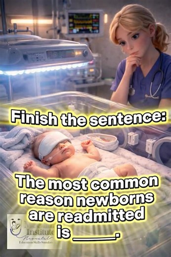 The most common reason newborns are readmitted is ___. #baby #newbornbaby #hospital #neonatalnurse