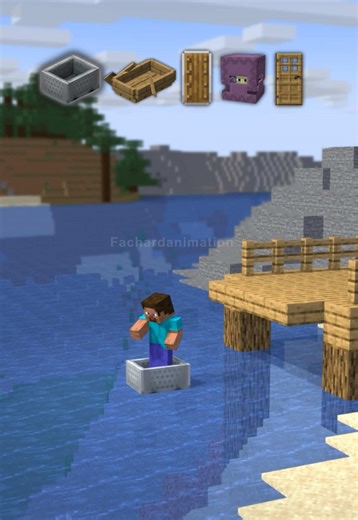 Steve's Adventure on Floating Objects in Minecraft