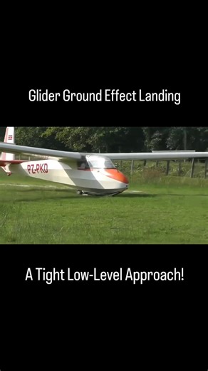 This video shows a glider flying very low to the ground to use the air for extra lift. The glider stays level just above the grass for a long distance before finally touching down. This technique allows it to glide further without an engine, though these low maneuvers can be quite sensitive and leave little room for error. FlexyDemon provides a clear look at how this glider moves during a low approach. ​#glider #aviation #gliding #flight | Glider Airstrip