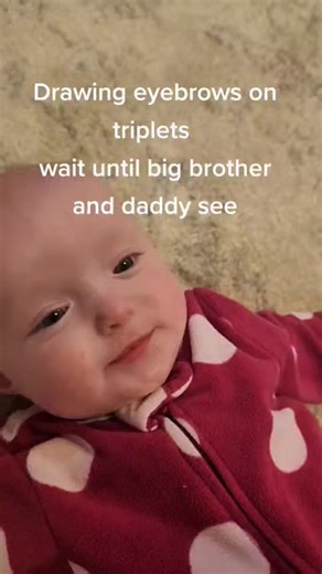 Drawing eyebrows on babies prank on big brother and daddy | Dorisa Lynch