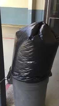 an inflated trash bag