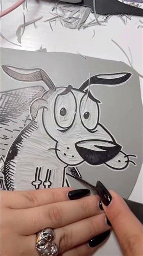 We interrupt this program to bring you Courage! The cowardly dog✨carving #couragethecowardlydog