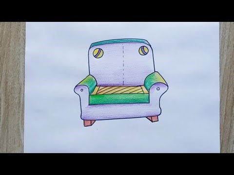 How to draw a sofa | Easy drawing