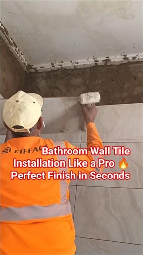 Bathroom Wall Tile Installation Like a Pro 🔥 Perfect Finish in Seconds #shorts