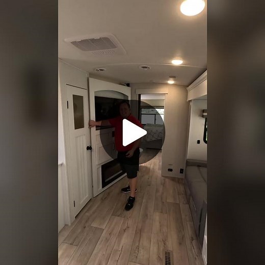 What is behind this Entertainment Center? #camper #rv #camping #generalrv #traveltrailer #mattsrvreviews