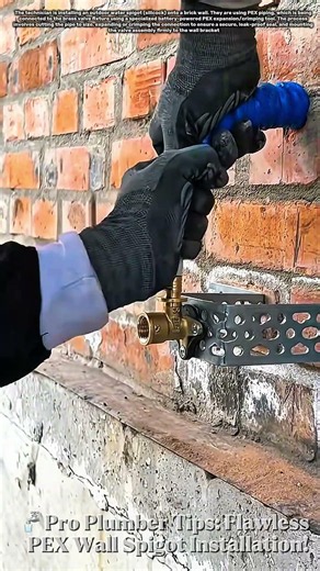 🚰 Pro Plumber Tips: Flawless PEX Wall Spigot Installation! #works #skills #unique #experiment #tips