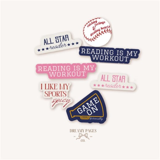 All Star Reader Sticker Set – Sports Romance Stickers, Bookish Yay Sports - Etsy