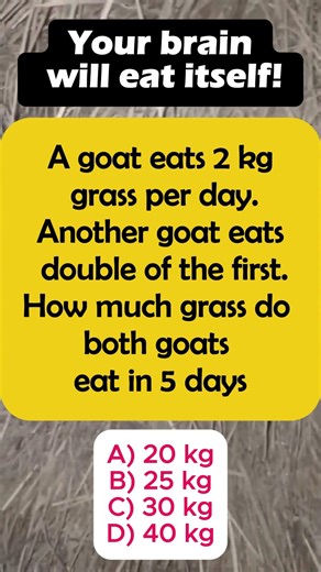 🐐 Goat Math Problem 90% Fail! Can You Solve in 10 Seconds? #shorts #iqvistax #brainteaser
