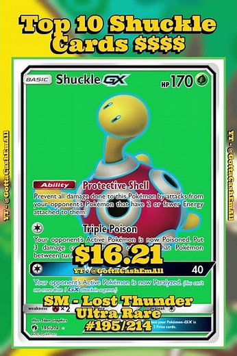 Top 10 RAREST Shuckle Pokémon Cards #pokemon #pokémon #pokemoncards #pokemontcg #tcg #top10