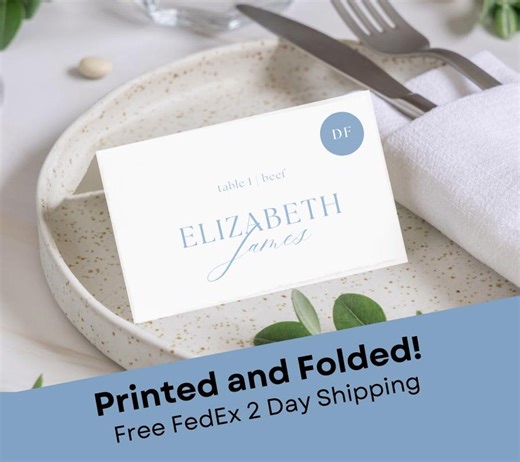 Personalized Wedding Place Cards: Elegant Calligraphy, Printed & Folded - Etsy