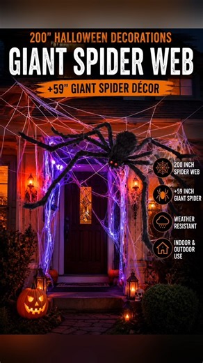🕷️ Giant Halloween Spider Web Decoration | #halloween2026 #halloweendecor #halloweenideas