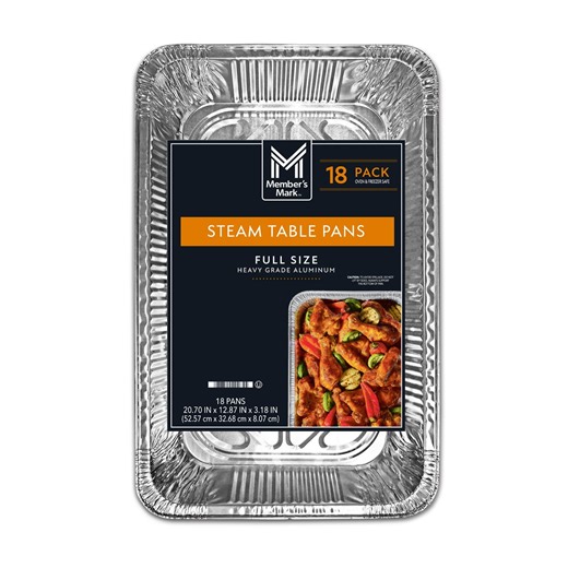 Member's Mark Full Size Aluminum Steam Table Pans, 18 ct. - Samsclub.com