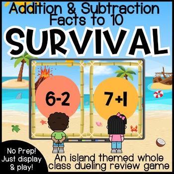 Addition & Subtraction Within to 10 Mixed Practice Game | Math Fact Fluency Game