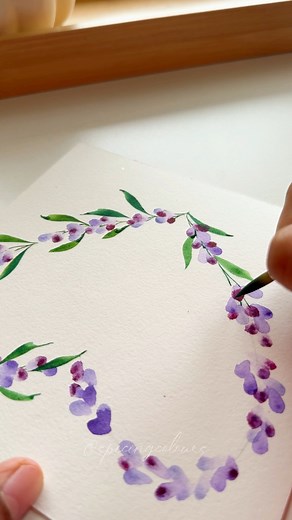 588K views · 10K reactions | Paint a pretty lavender wreath with Q...