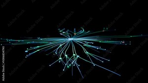 Animation of Growing, Spreading and Branching Colorful AI Neural Network Illustrating Social Media Algorithms or Artificial Intelligence Models, Machine Learning, Chatbot, and Large Language Models